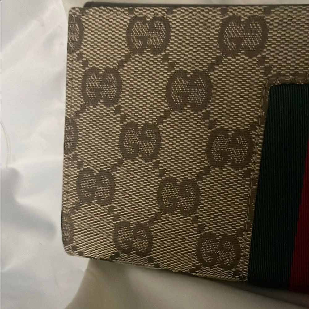 Gucci Beige Monogram Clutch with Black Flap with COA pristine condition